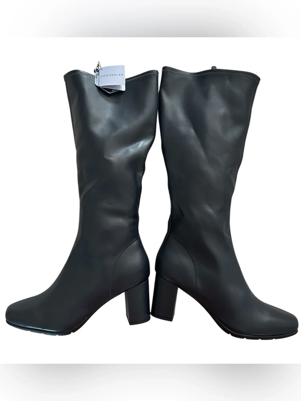 Aerosoles Women's Tall Shaft Leather Boots in Navy, size 9, NWT No box